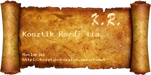 Kosztik Rozália névjegykártya